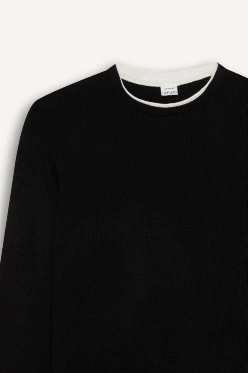 MAN Black Relax Fit Crew Neck Knitwear Pullover