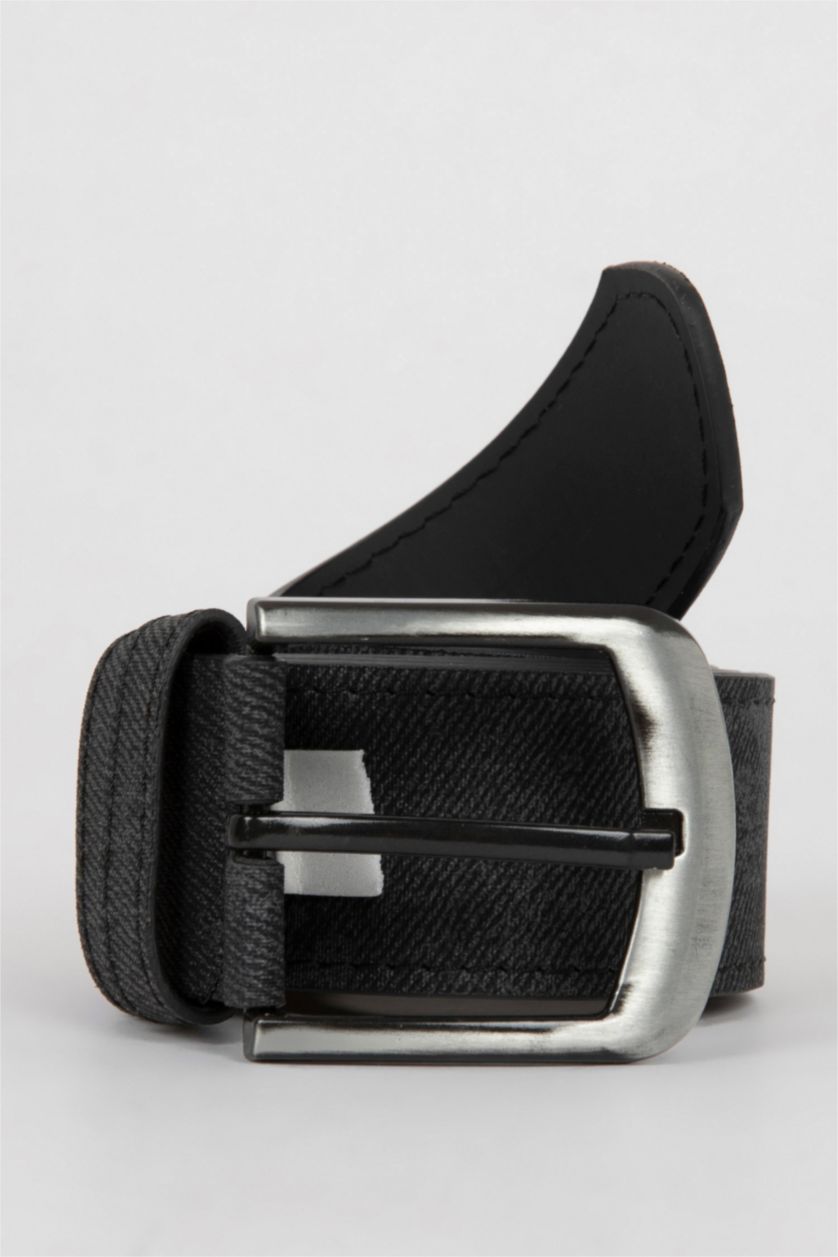 HOMME Anthracite Ceinture en Similicuir avec Boucle Rectangulaire pour Homme