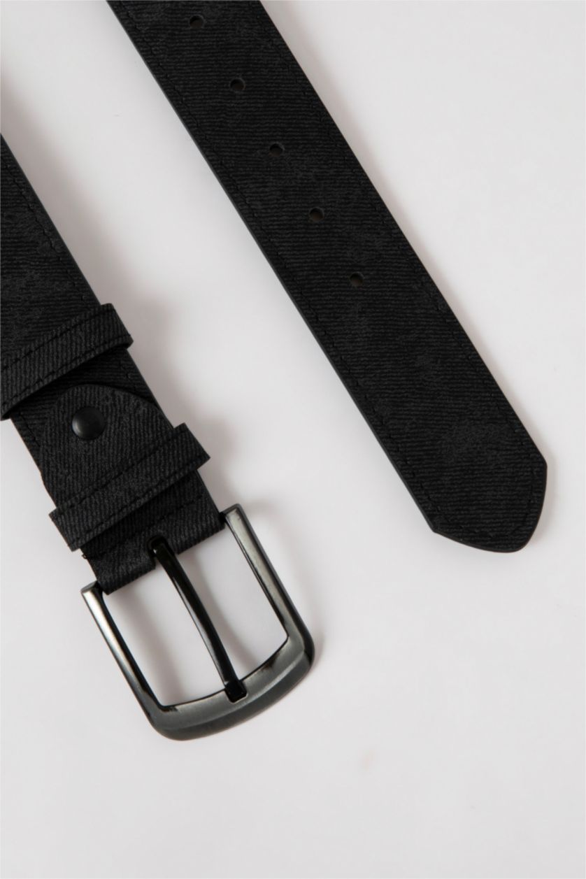 HOMME Anthracite Ceinture en Similicuir avec Boucle Rectangulaire pour Homme