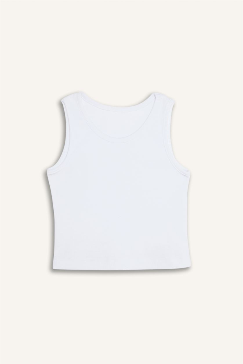 بنات اوف وايت كروب توب بناتي بدون ردن بياخة مستديرة