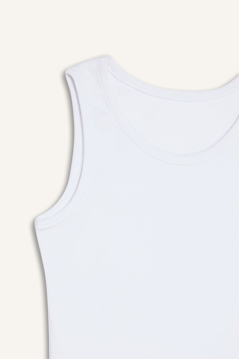 بنات اوف وايت كروب توب بناتي بدون ردن بياخة مستديرة