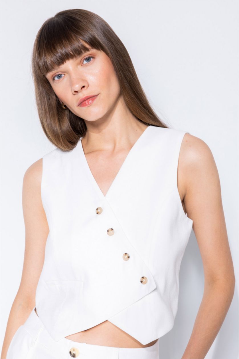 FEMME Écru Tencel Asymétrique