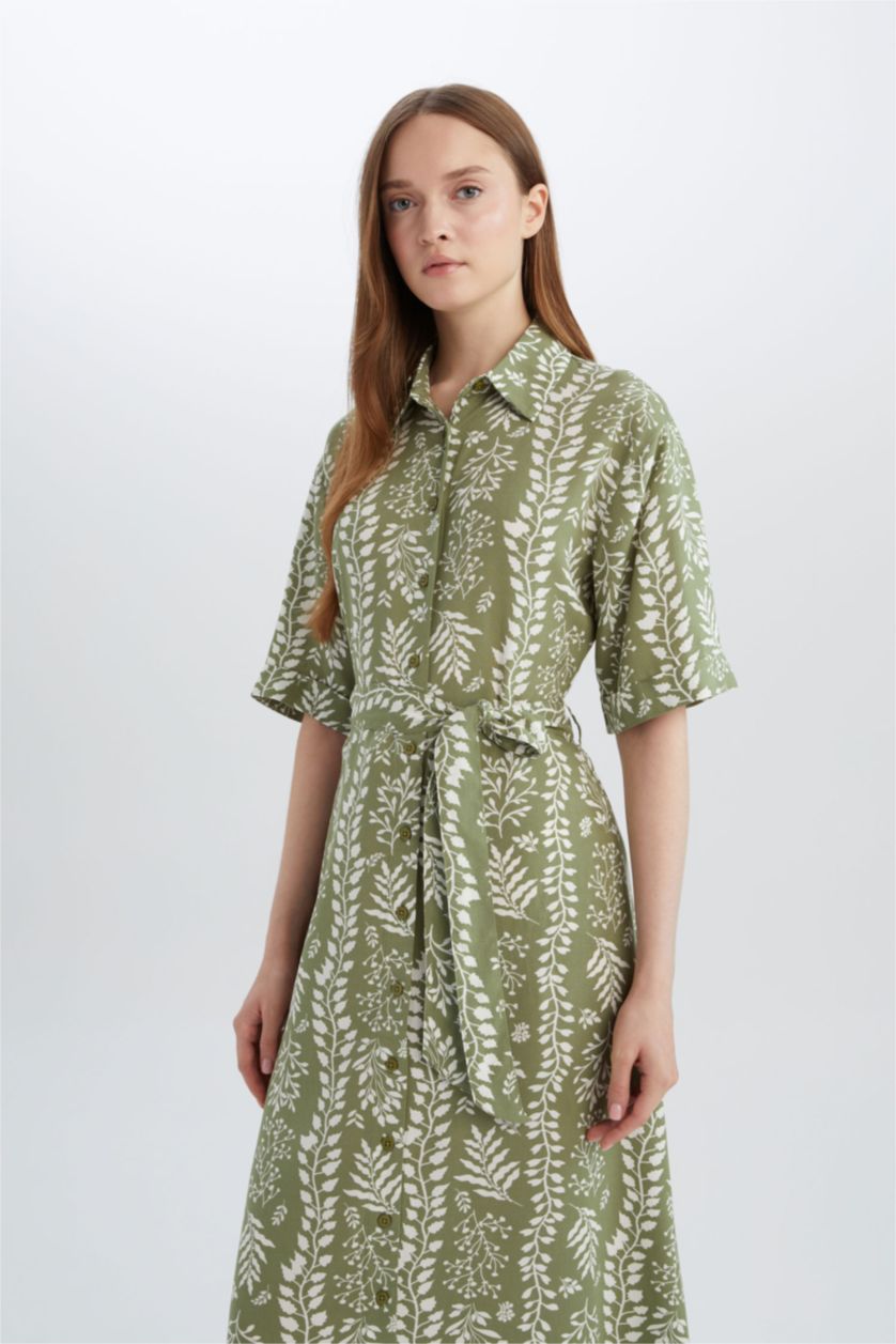 FEMME Kaki Robes Imprimé Col De Chemise