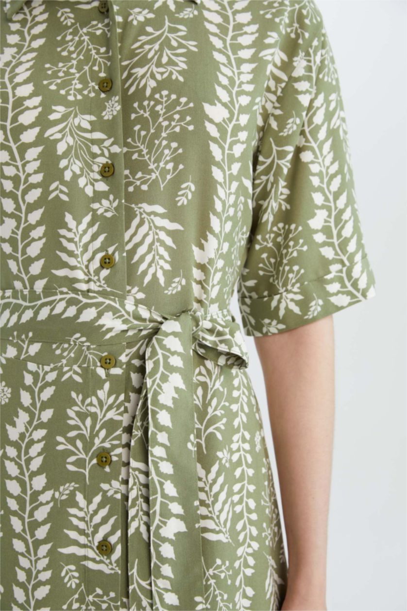 FEMME Kaki Robes Imprimé Col De Chemise