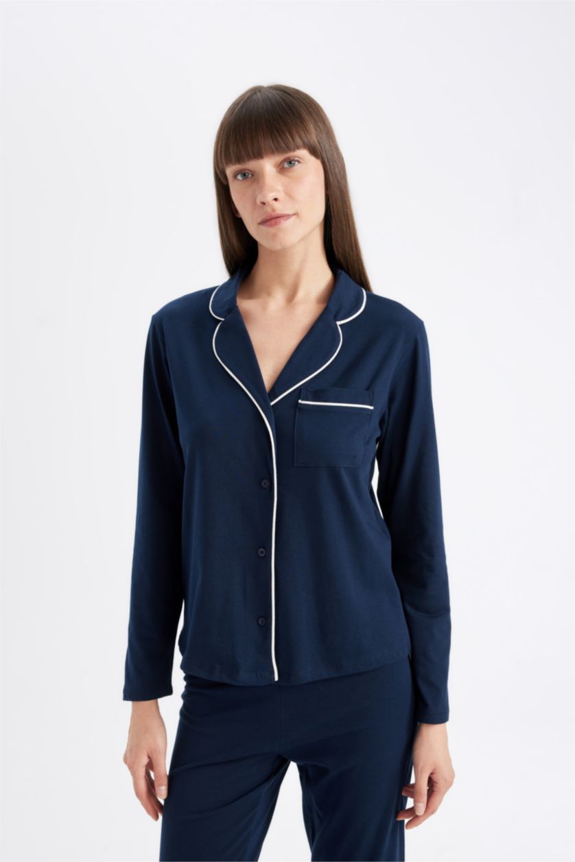 WOMAN NAVY Fall in Love Regular Fit 2 Piece Pajama Set