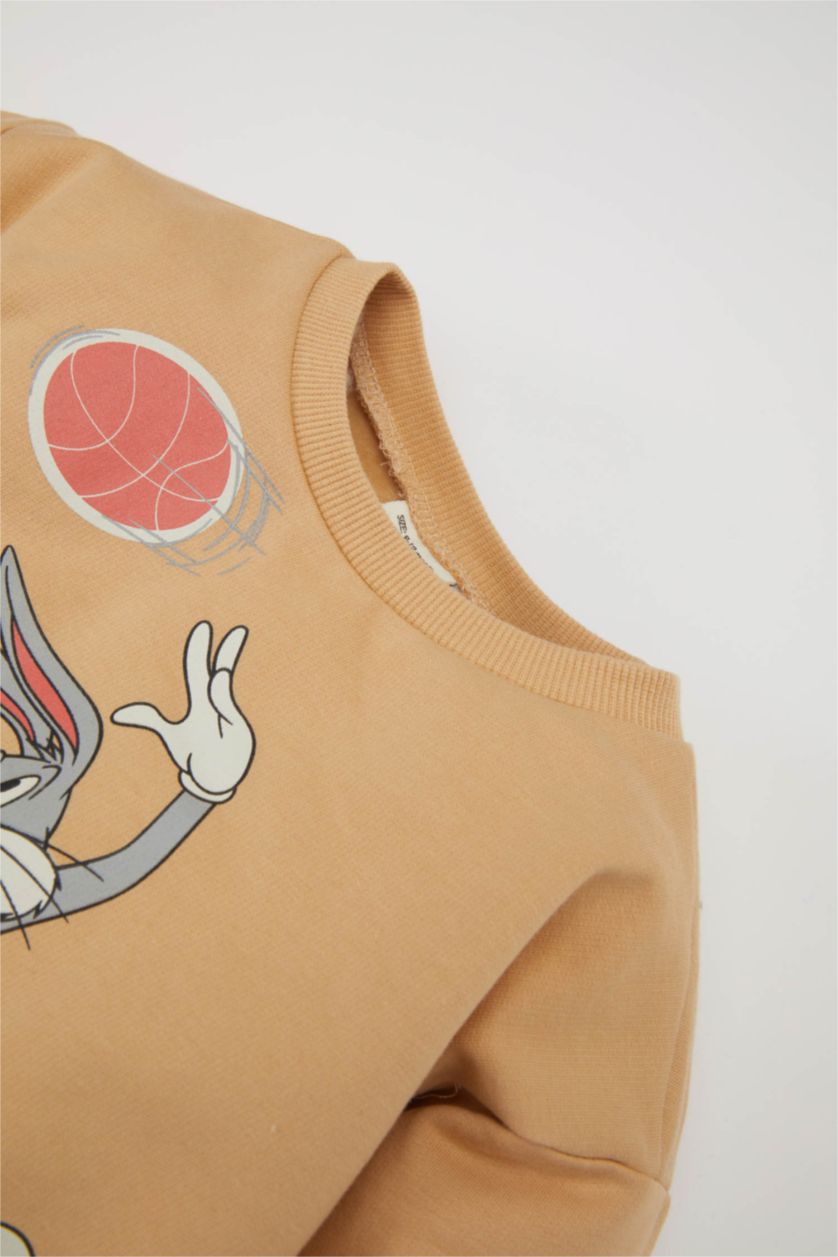 مولود ذكر بيج سويت شيرت قصة عادية برقبة مستديرة ببطانة ناعمة من سبيس جام