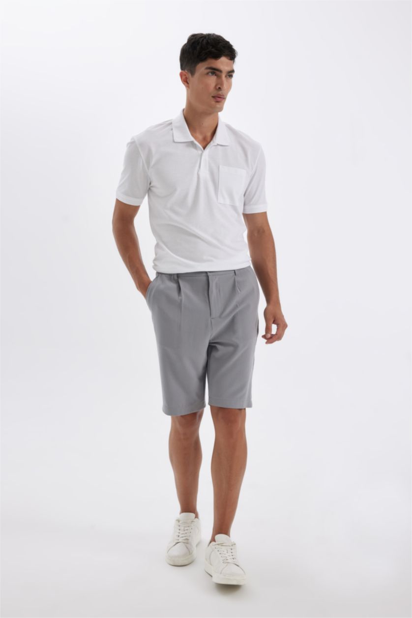 Erkek Beyaz %100 Pamuk New Regular Fit Polo Yaka Kısa Kollu Pike Basic Düz Tişört