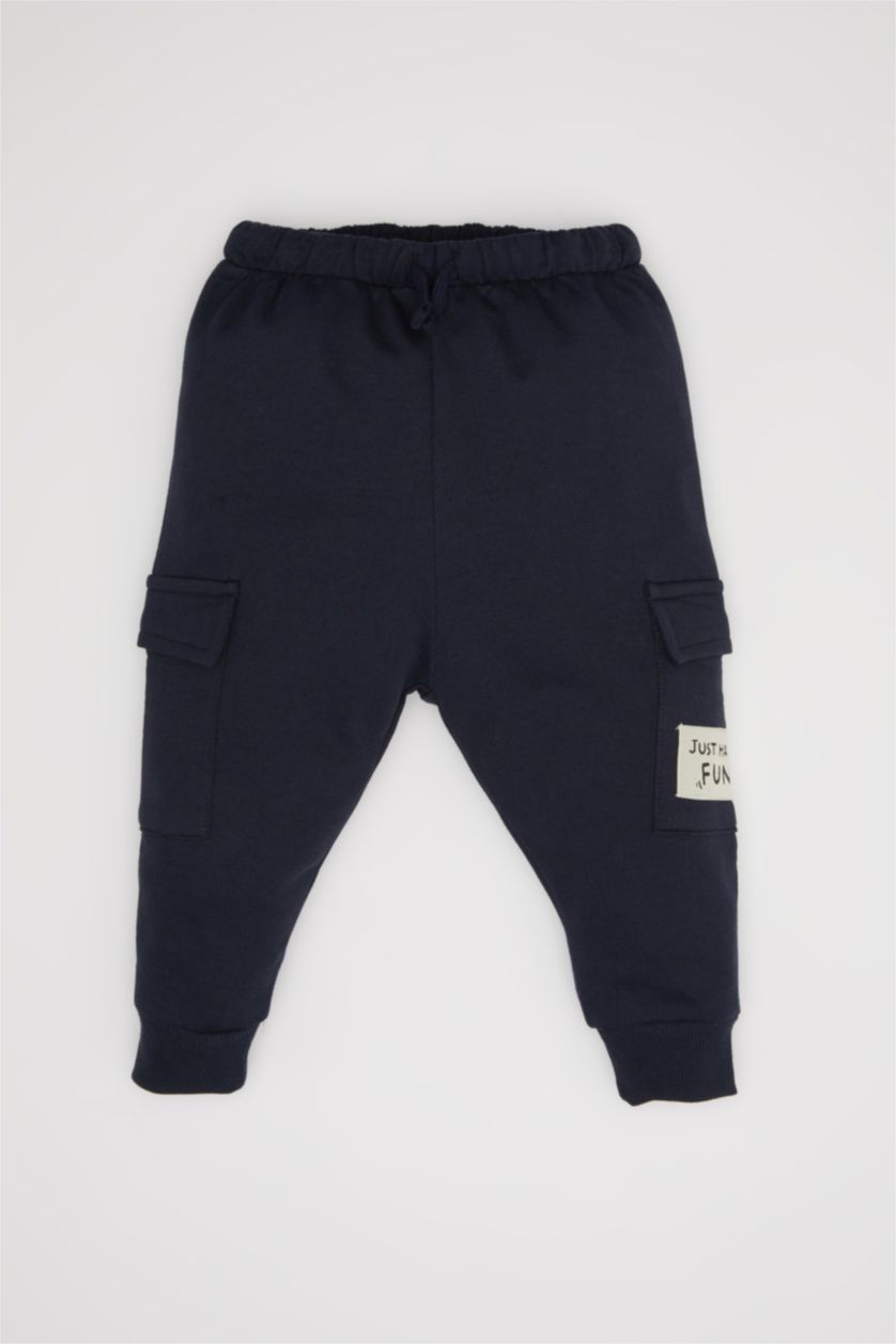 BABY BOY NAVY Baby Label Printed Sweatpants