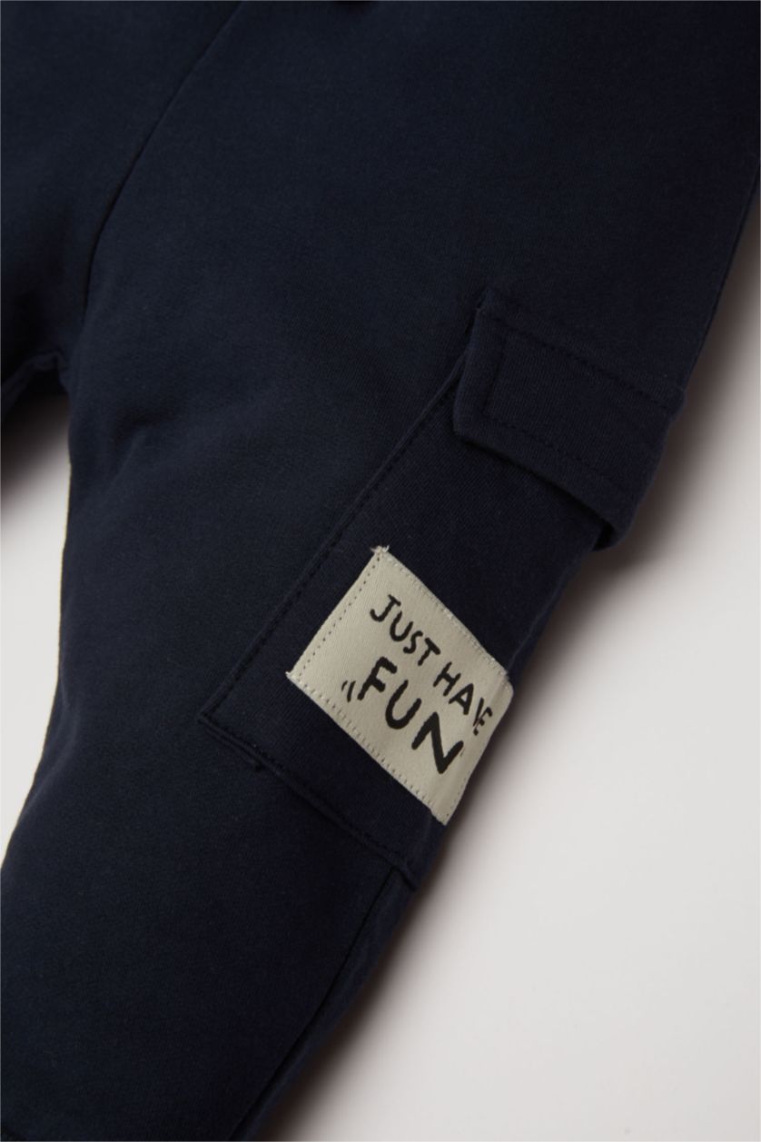 BABY BOY NAVY Baby Label Printed Sweatpants
