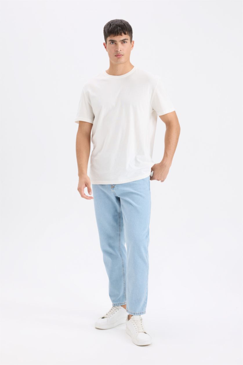 HOMME BLEU Clair Pantalon en Jean Slim Style des Années 90 Coupe Skinny