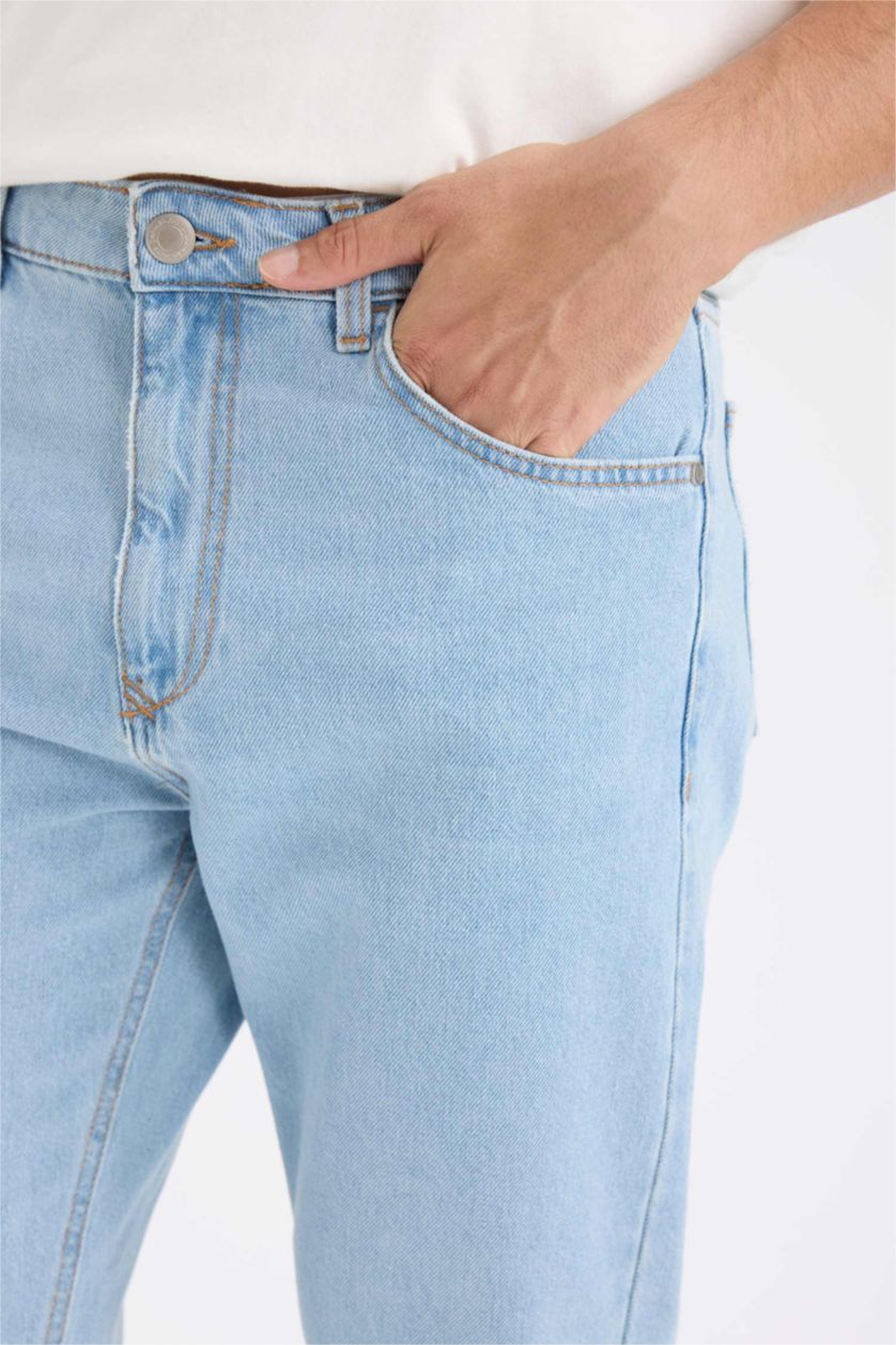 HOMME BLEU Clair Pantalon en Jean Slim Style des Années 90 Coupe Skinny