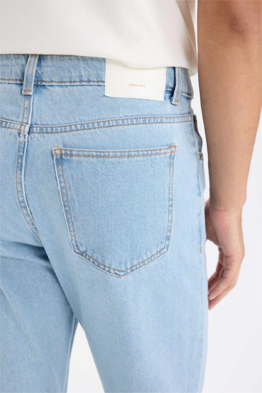 HOMME BLEU Clair Pantalon en Jean Slim Style des Années 90 Coupe Skinny