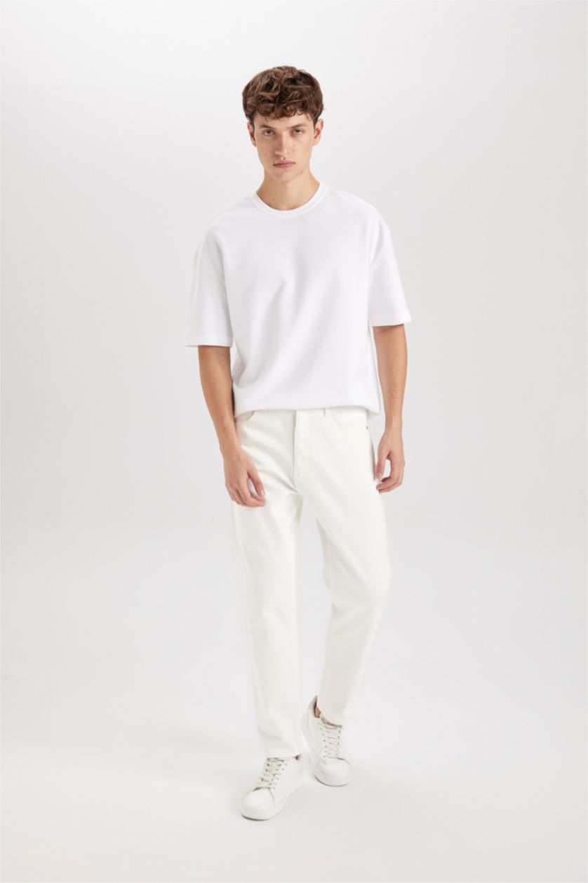 MAN White 90’S Slim Fit Trousers