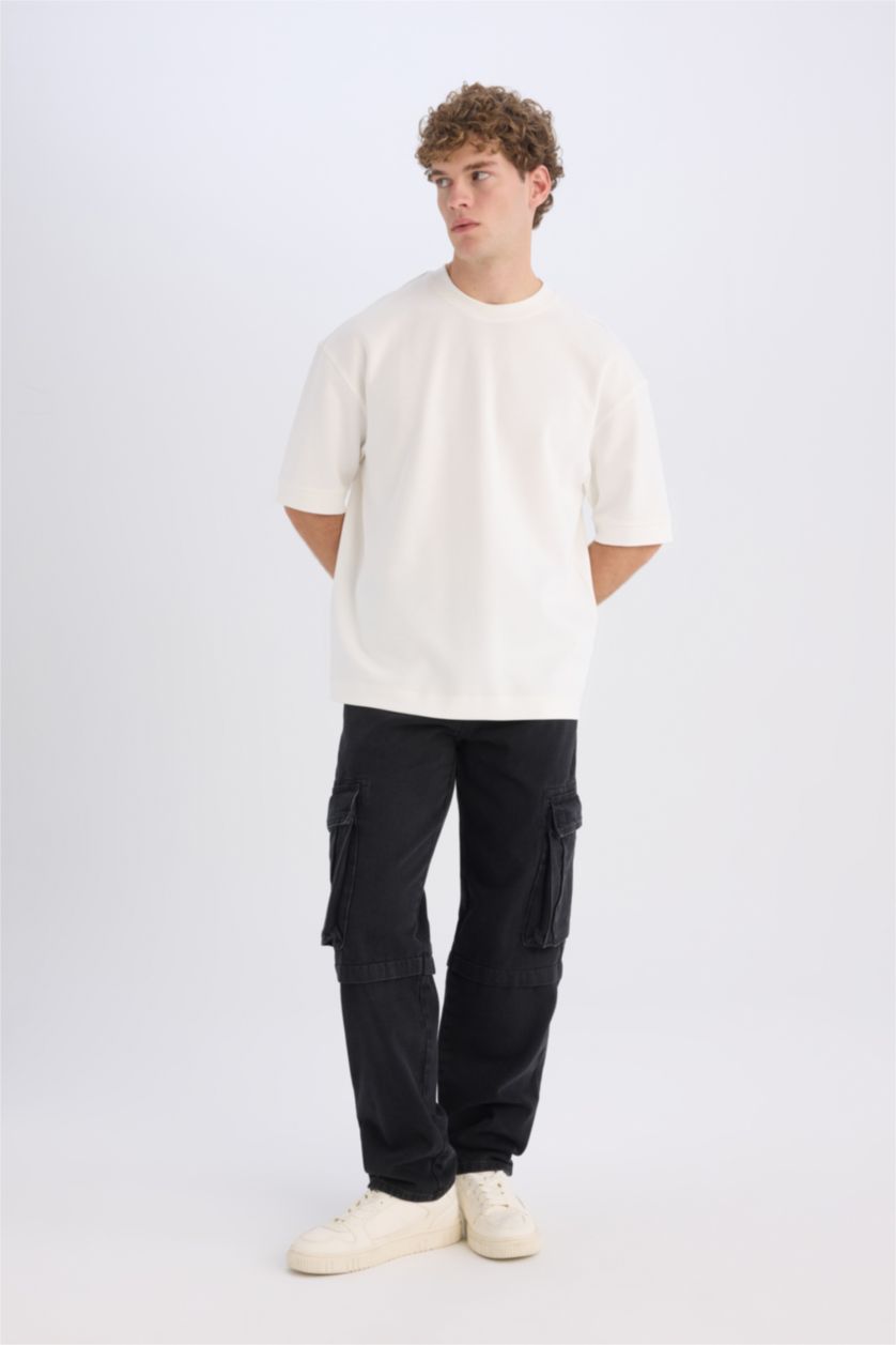 رجال أسود Relax Fit Trousers