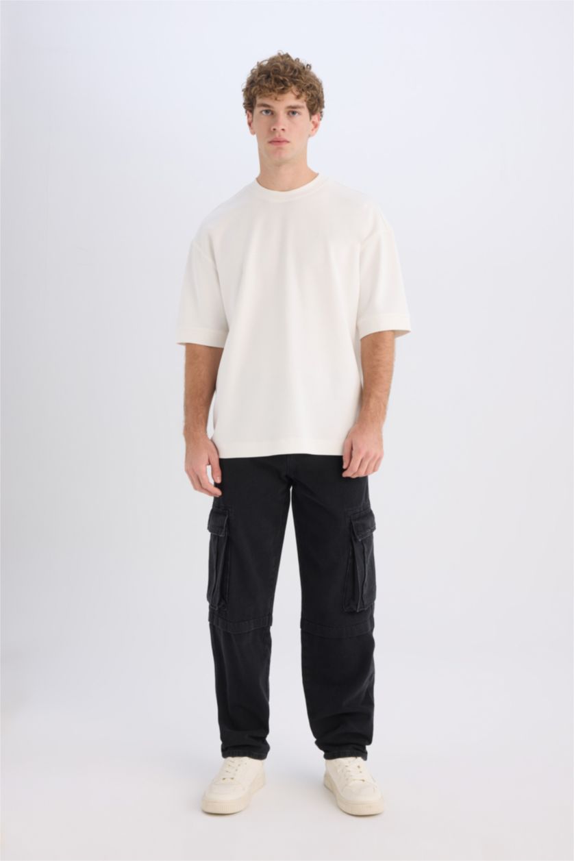 رجال أسود Relax Fit Trousers