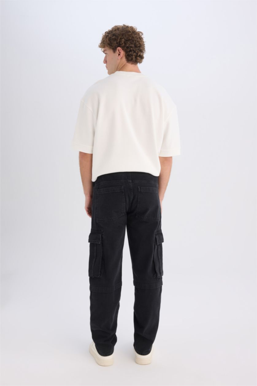 رجال أسود Relax Fit Trousers