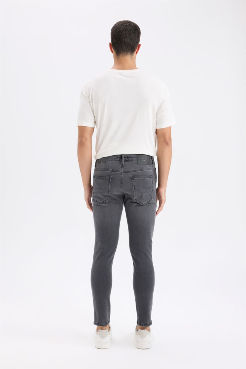 MAN Anthracite Skinny Comfort Fit Ripped Detailed Skinny Leg Jeans