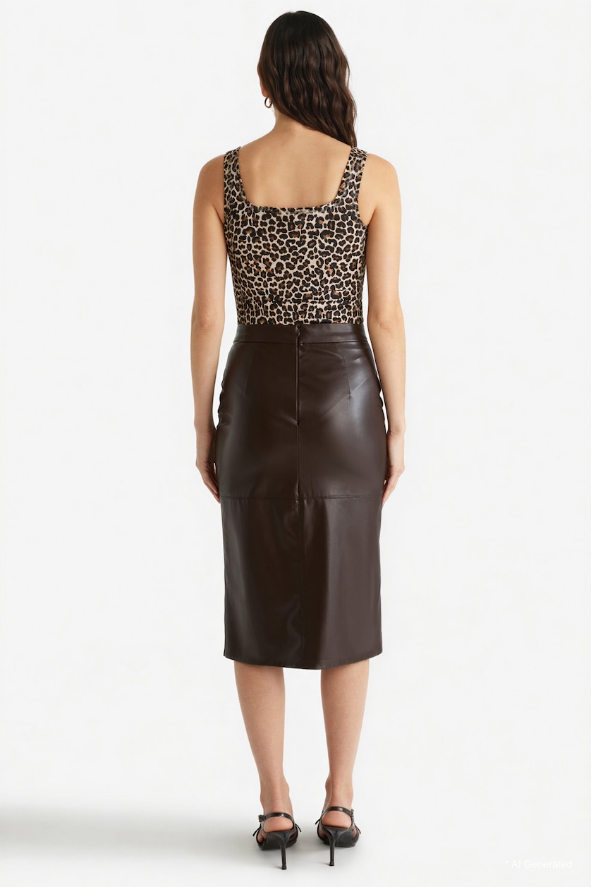 WOMAN Brown Pencil Skirt Midi