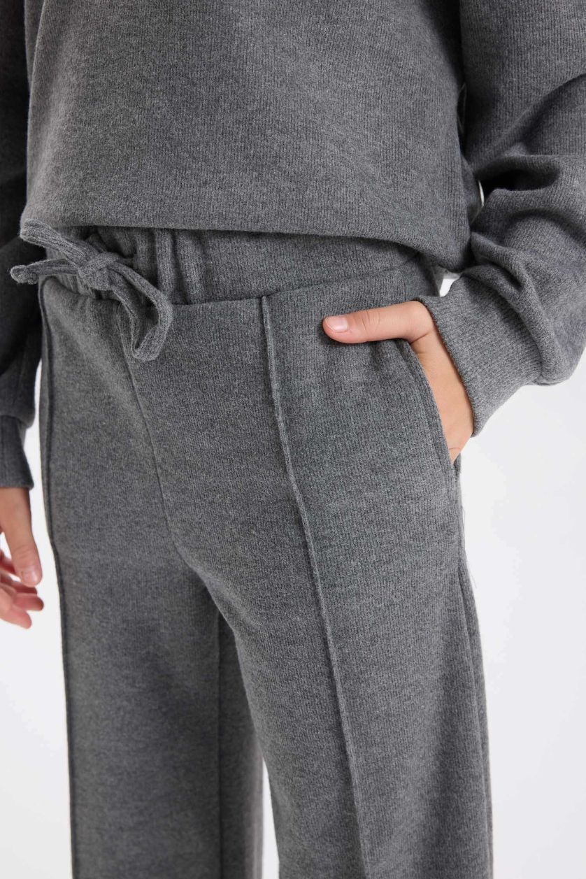 GIRLS & TEENS Anthracite Melange Girl Wide Leg Sweatpants