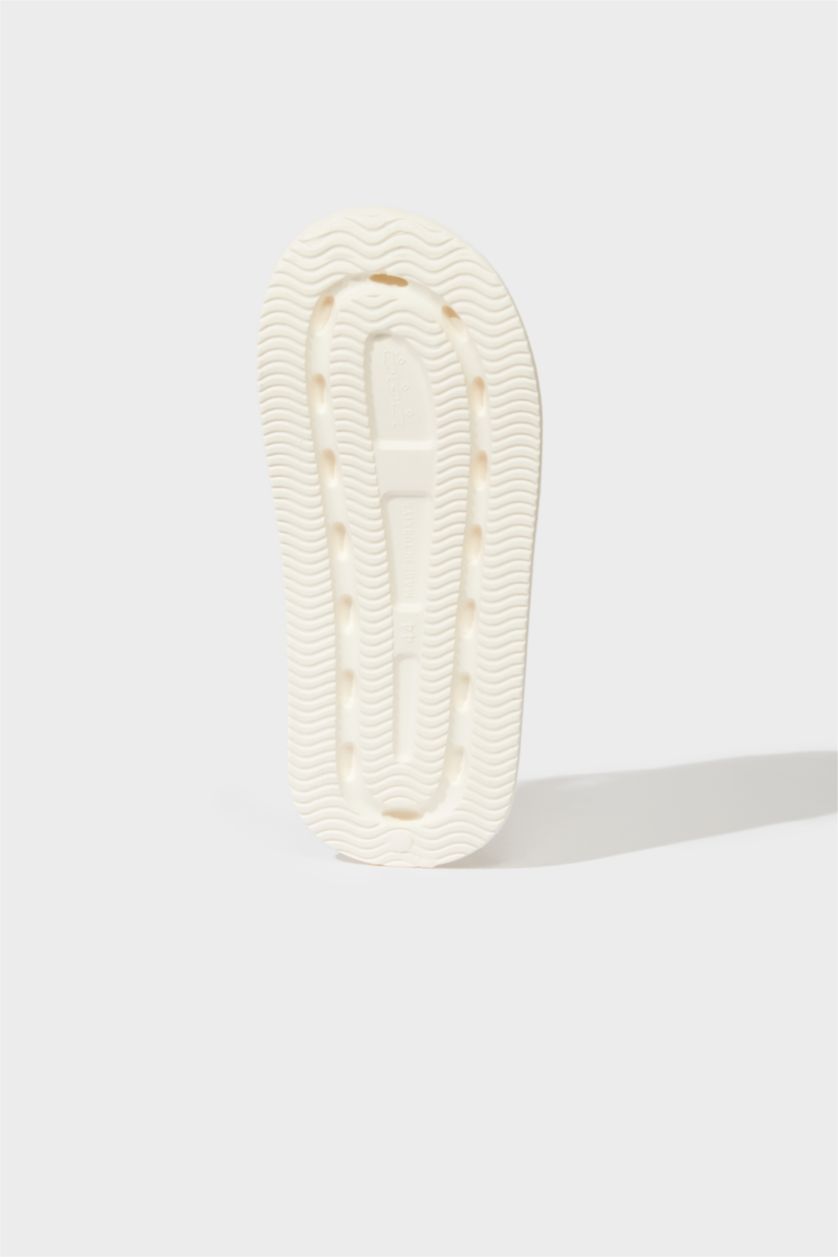 Erkek Beyaz Erkek Düz Taban Çift Bantlı Eva Terlik