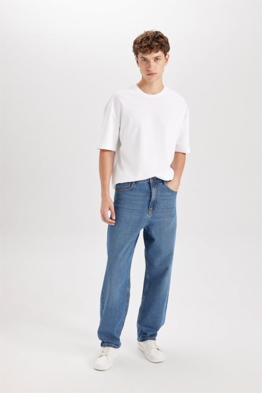 رجال أزرق سروال جينز باجي برجل عادي