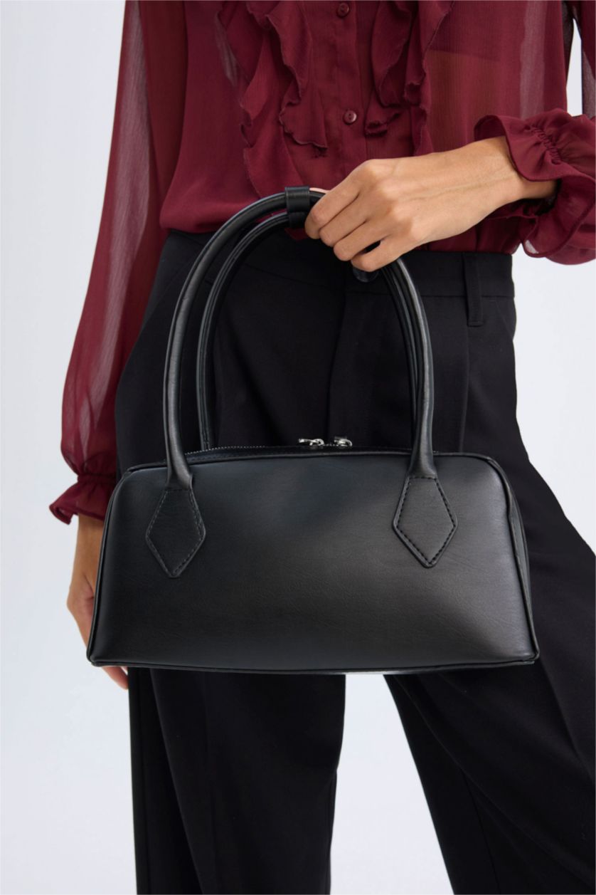 Kadın Siyah Kadın Suni Deri El Çantası