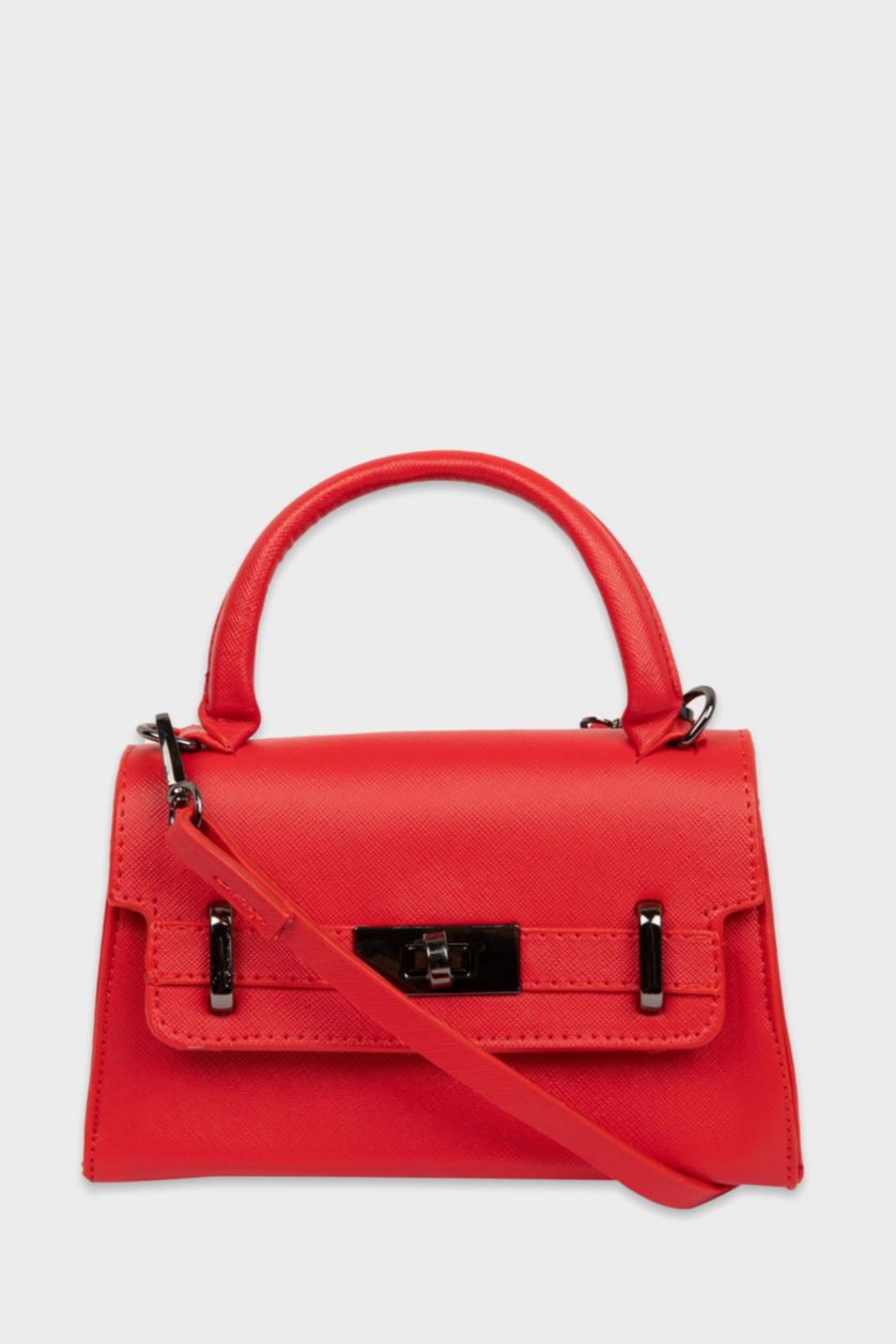 Woman Red Woman Faux Leather Handbag