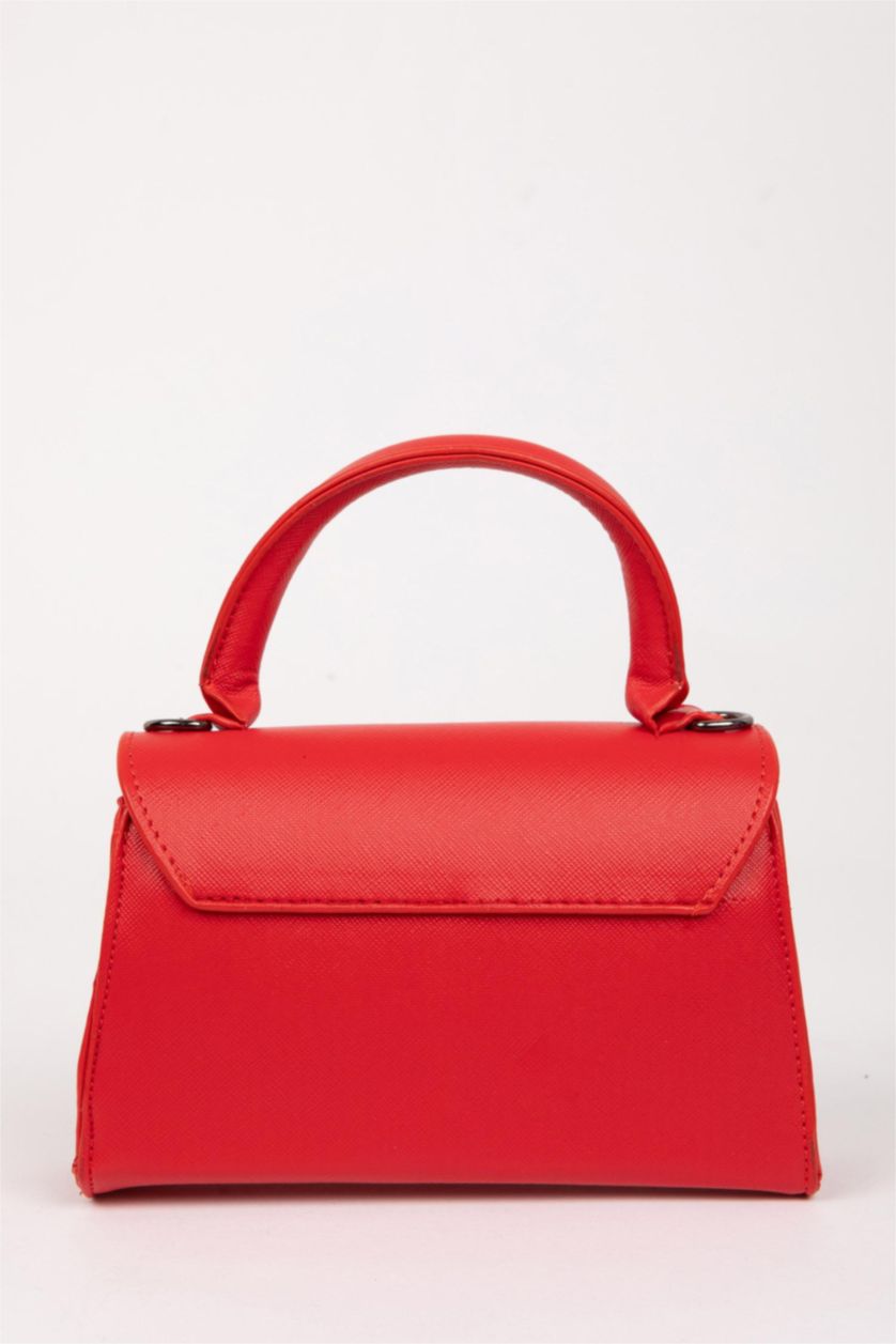 Woman Red Woman Faux Leather Handbag