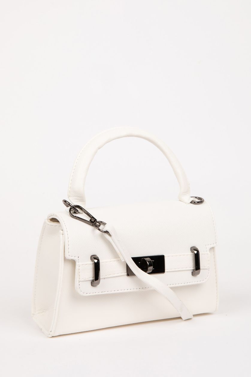 نساء أبيض (000) جنطة يد جلد صناعي