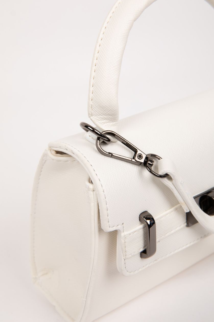 نساء أبيض (000) جنطة يد جلد صناعي