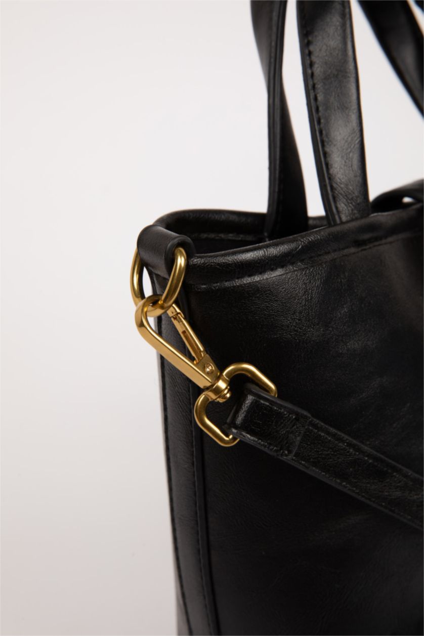 Kadın Siyah Kadın Uzun Askılı Suni Deri Çapraz Çanta