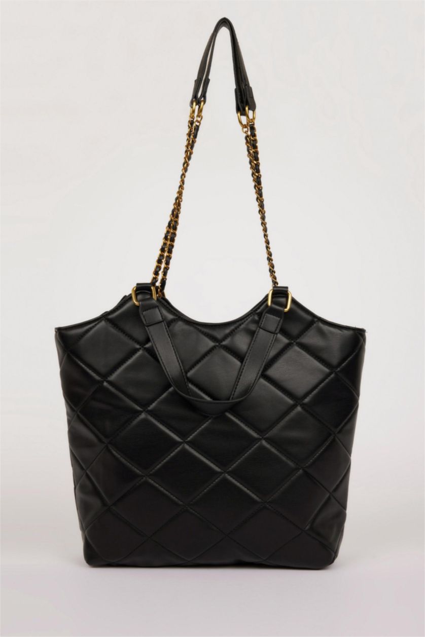 نساء أسود جنطة يد جلد صناعي