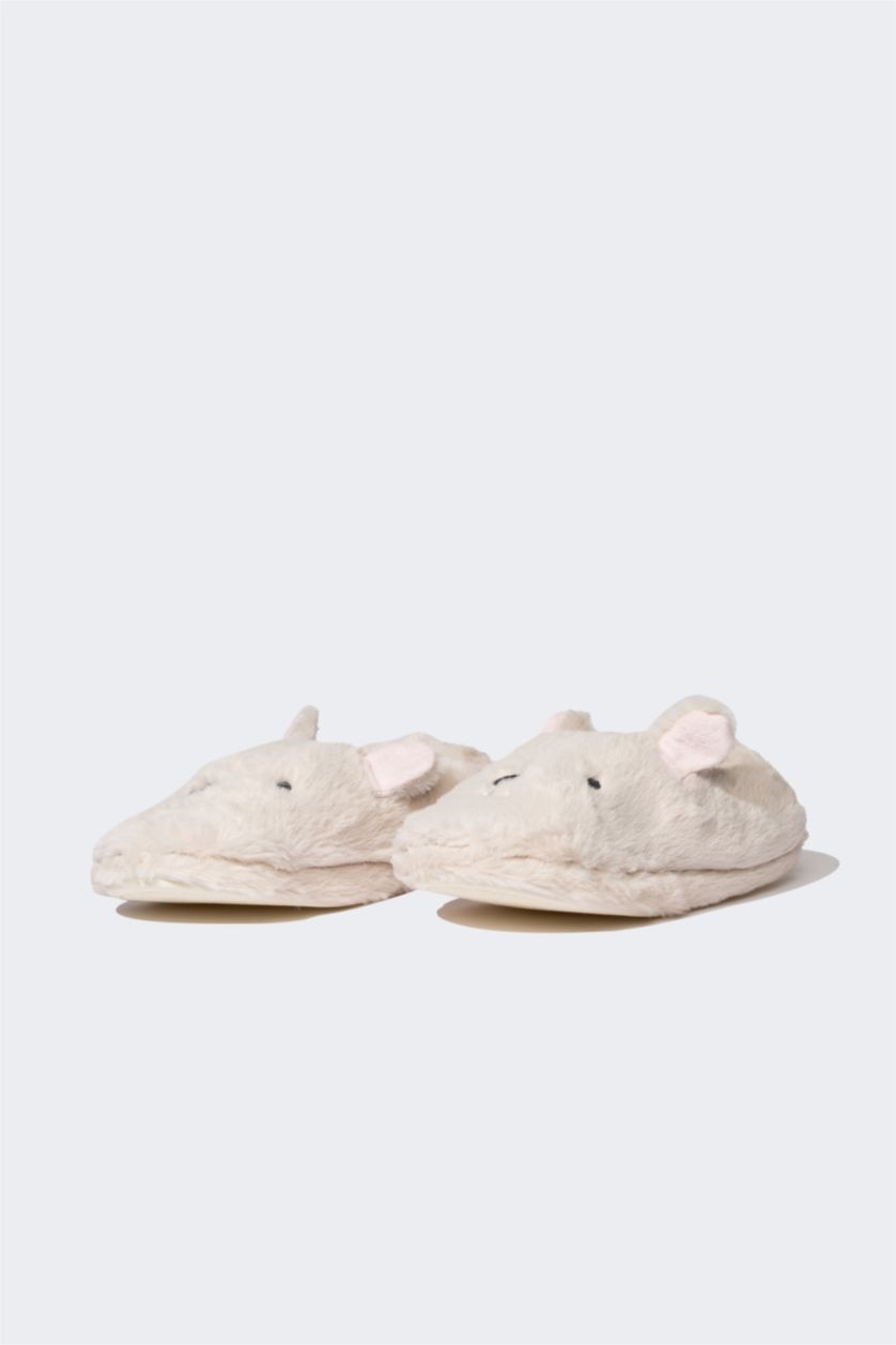 FEMME Beige Pantoufles à semelle plate pour femme