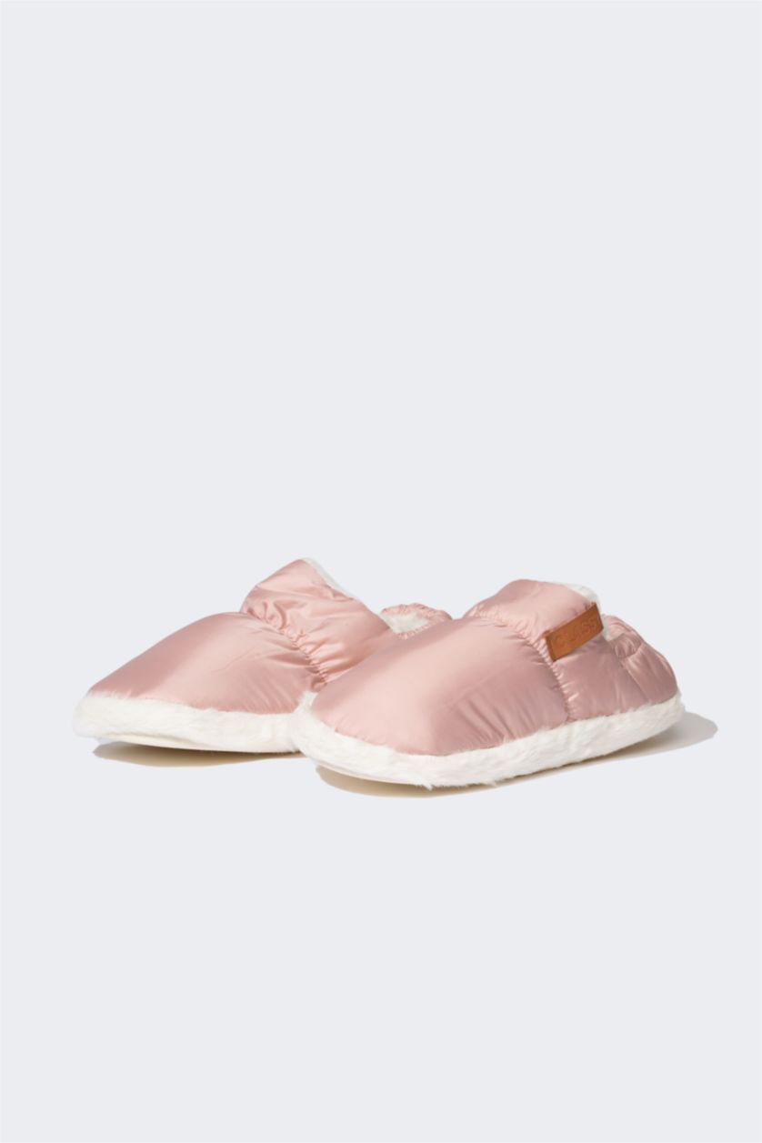 نساء زهري فاتح شبشب منزلي نسائي بكعب مسطح سليب أون