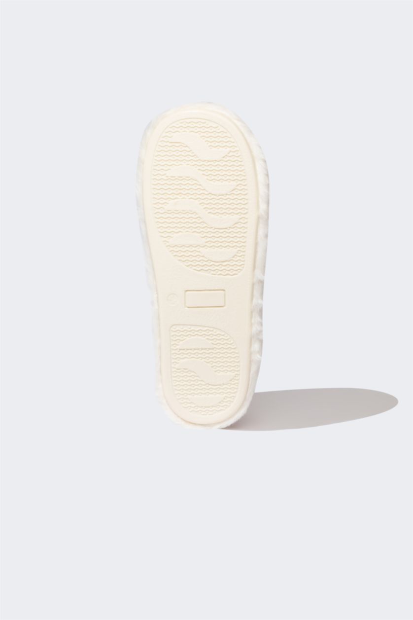 نساء زهري فاتح شبشب منزلي نسائي بكعب مسطح سليب أون