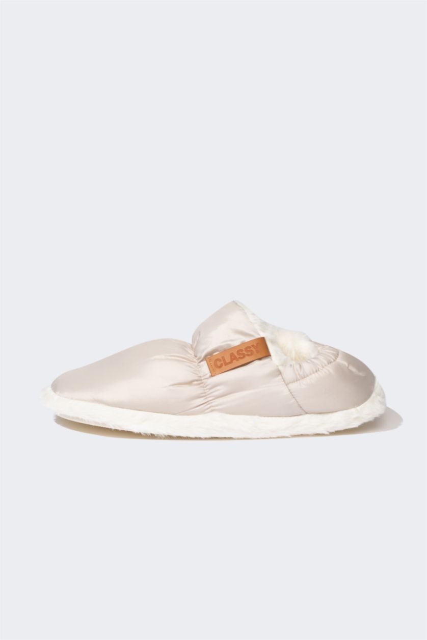 FEMME Blanc Pantoufles de maison à Semelle Plate