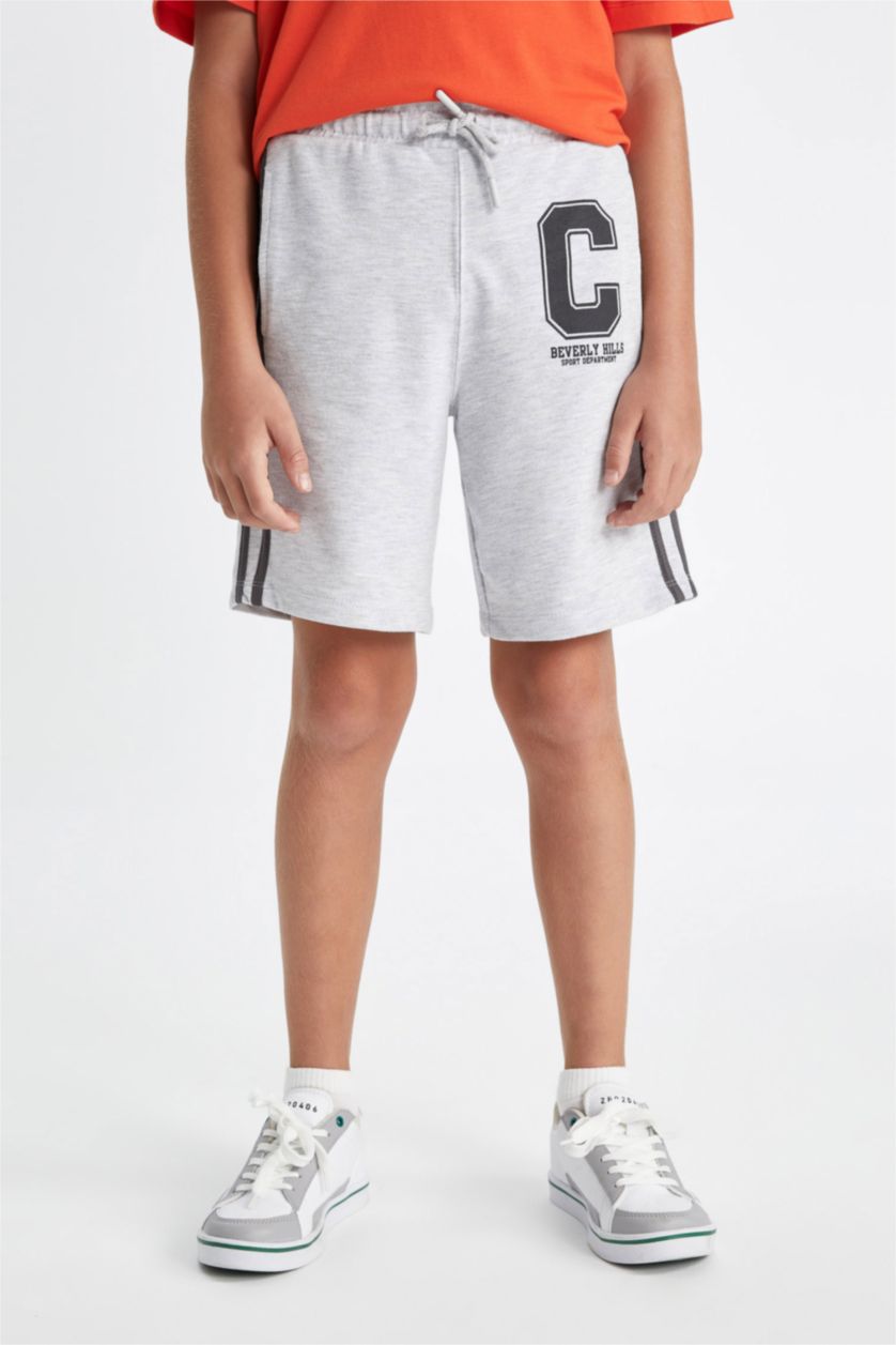 أولادي ميلانج رمادي شورت اولادي خفيف قصة عادية