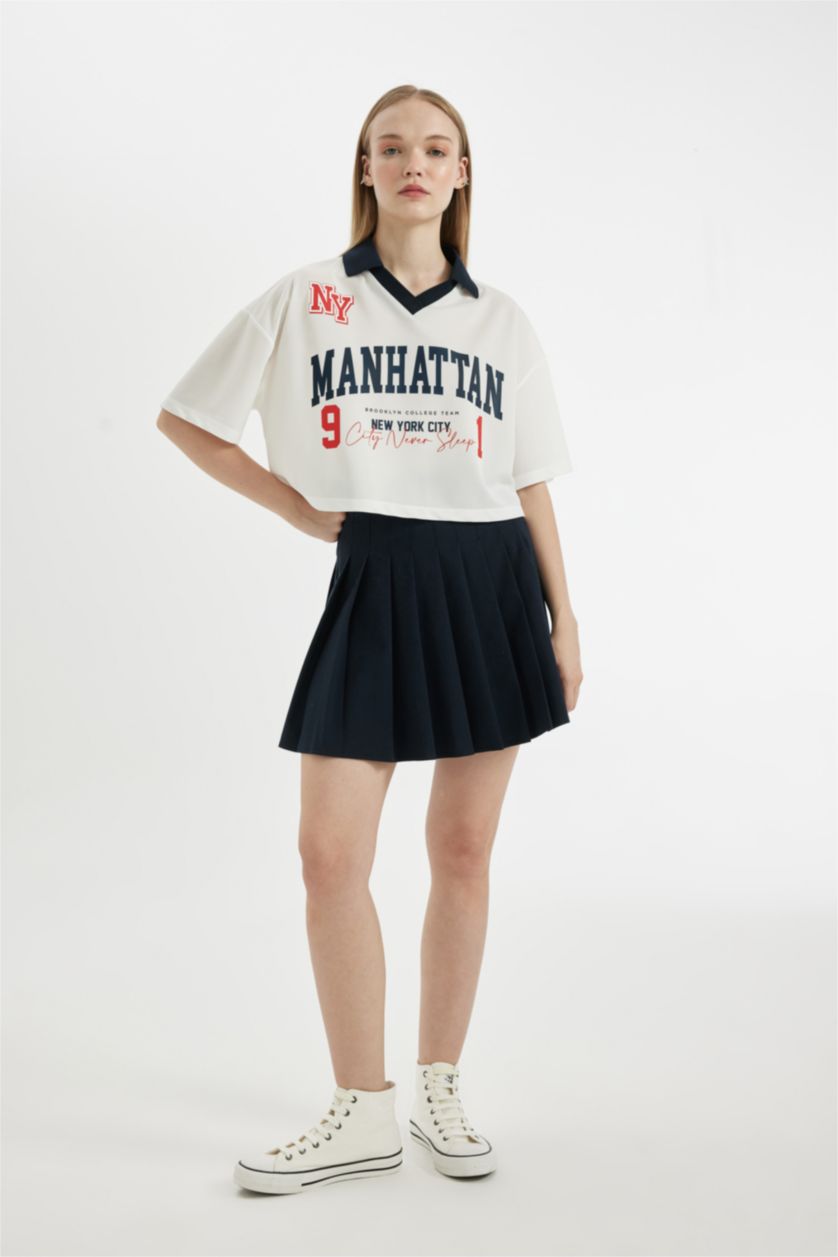 FEMME Blanc T-Shirt Oversize imprimé à Manches Courtes