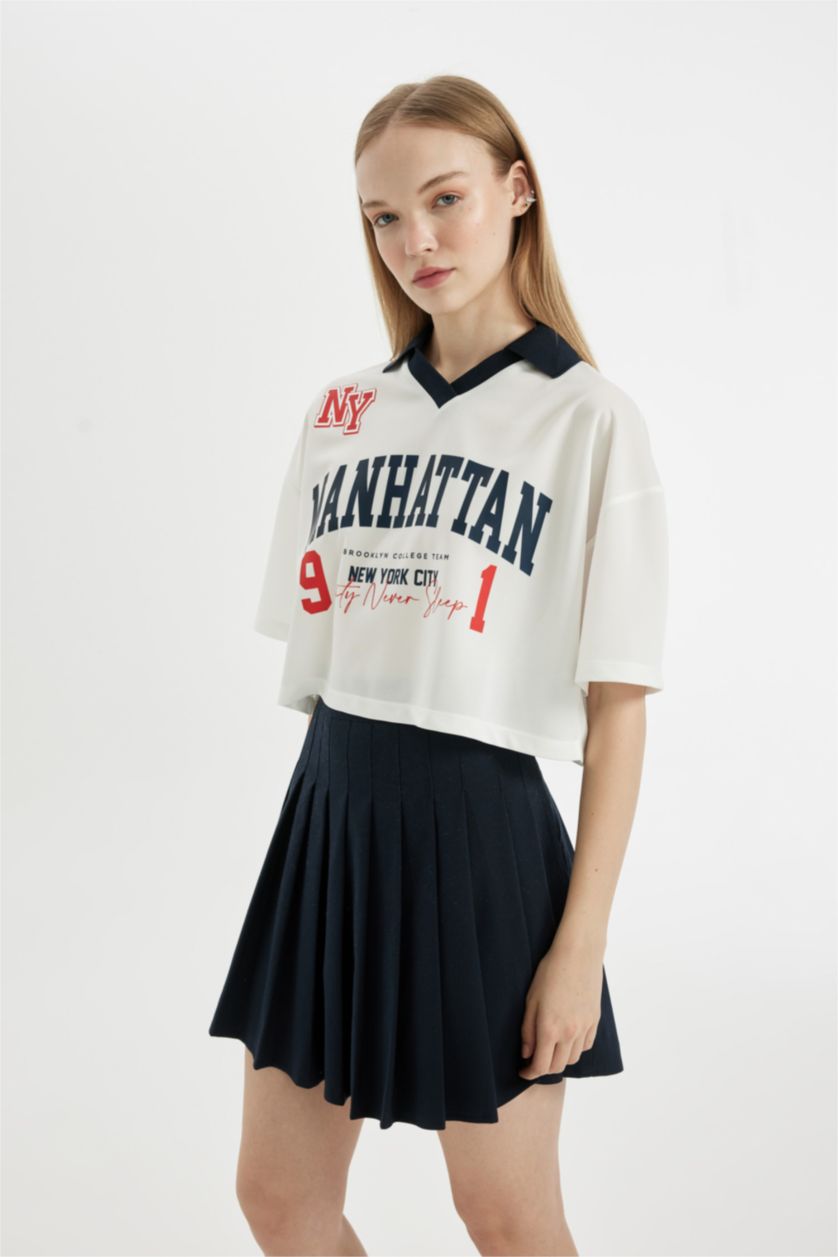 FEMME Blanc T-Shirt Oversize imprimé à Manches Courtes