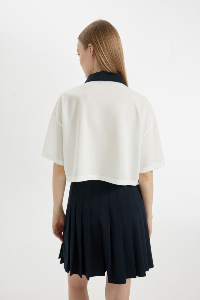 FEMME Blanc T-Shirt Oversize imprimé à Manches Courtes