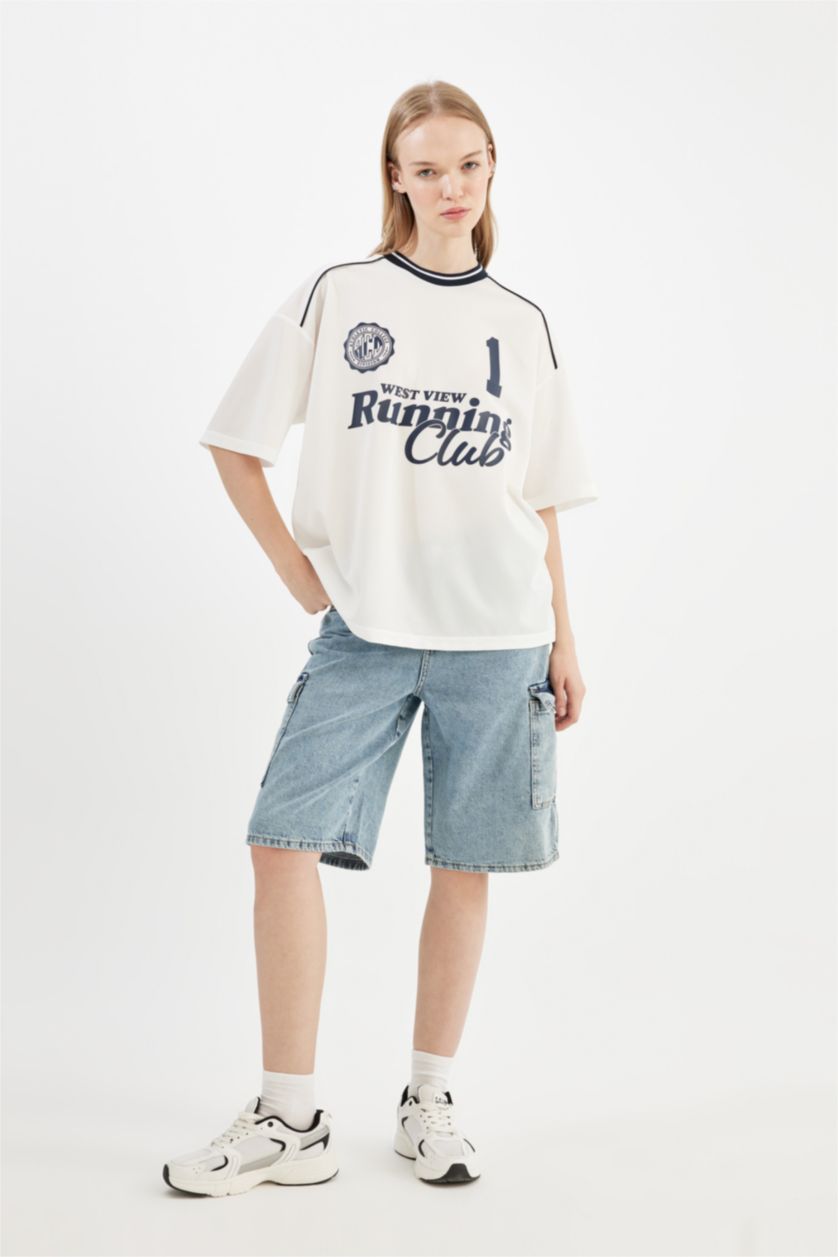 WOMAN White Oversize Fit Short Sleeve T-Shirt