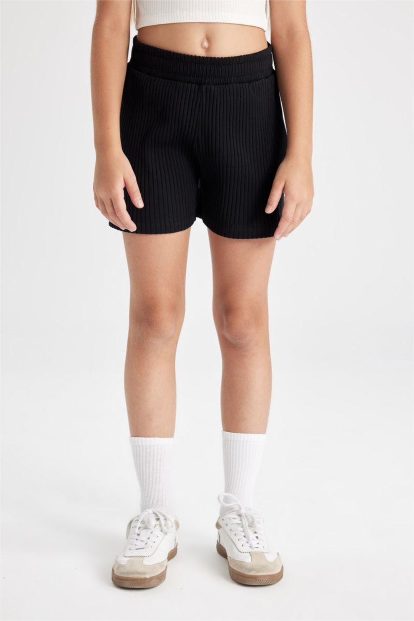 GIRLS & TEENS Black Girl Ribbed Camisole Shorts