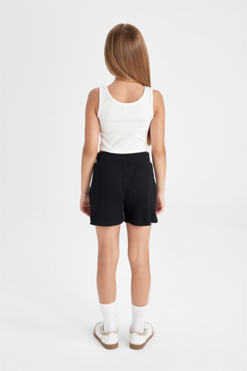 GIRLS & TEENS Black Girl Ribbed Camisole Shorts