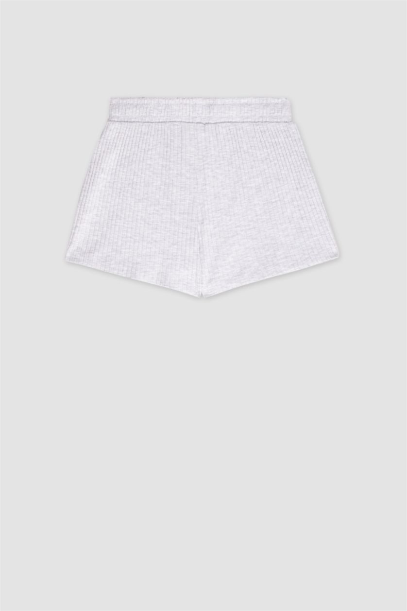 بناتي ميلانج رمادي فاتح شورت بناتي مضلع