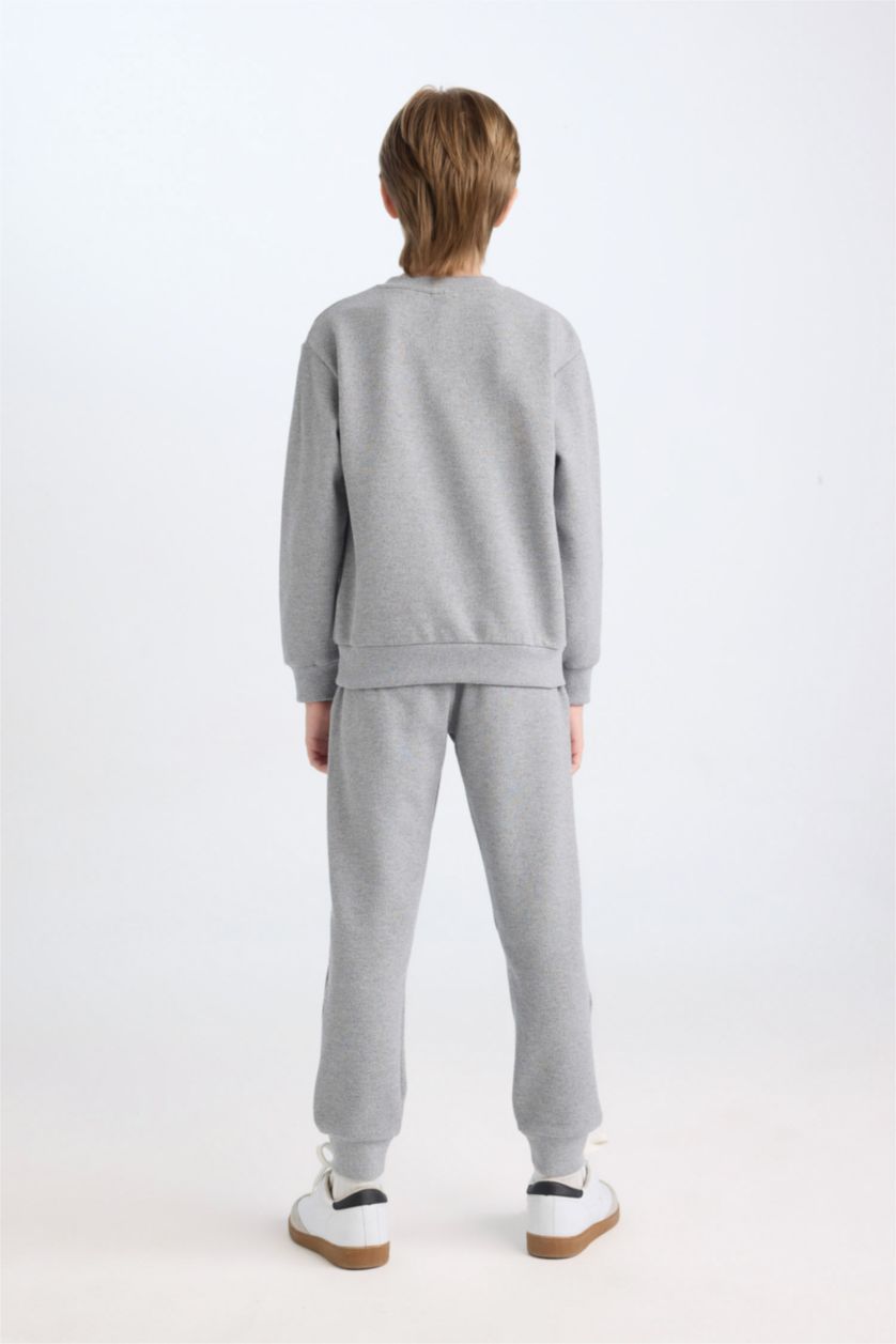 أولادي ميلانج رمادي طقم اولادي سويت شيرت وسويت بانتس - قطعتين