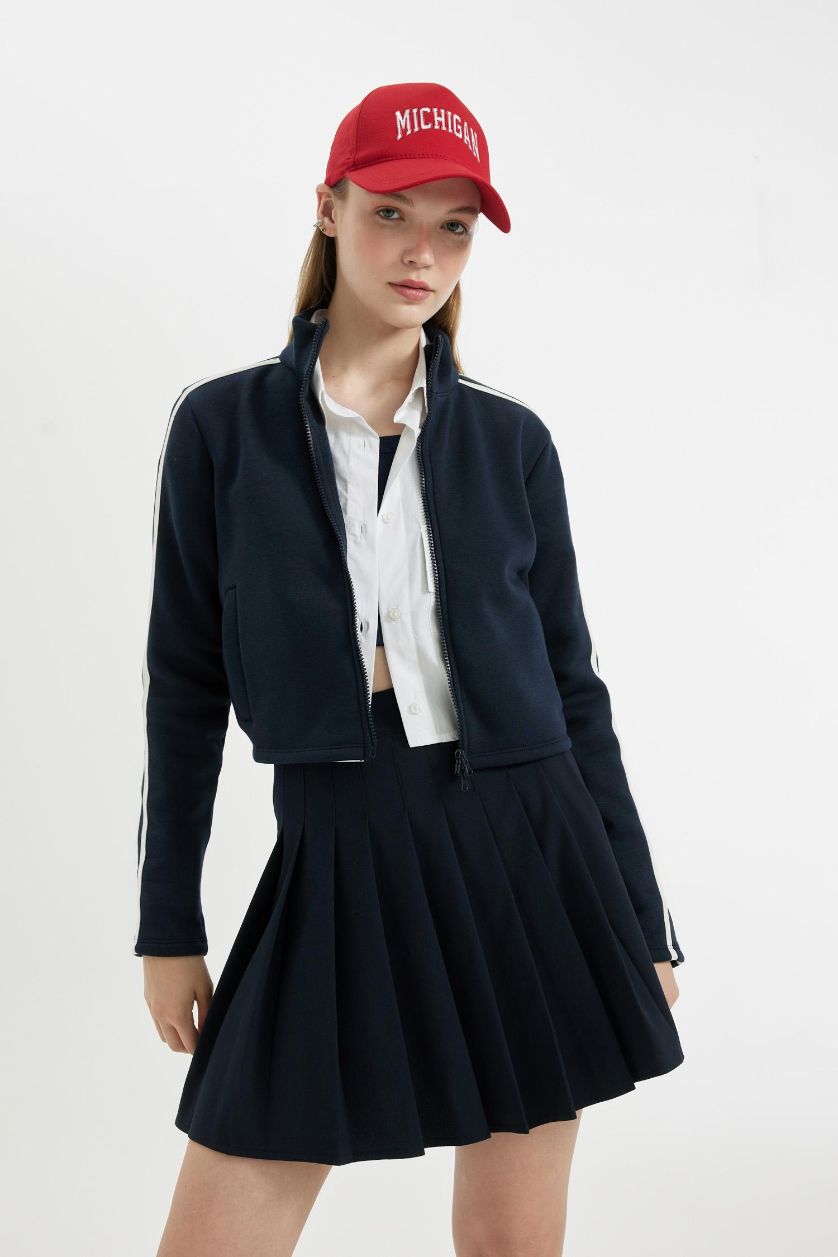 نساء كحلي كارديجان رياضي سليم فيت بسحاب