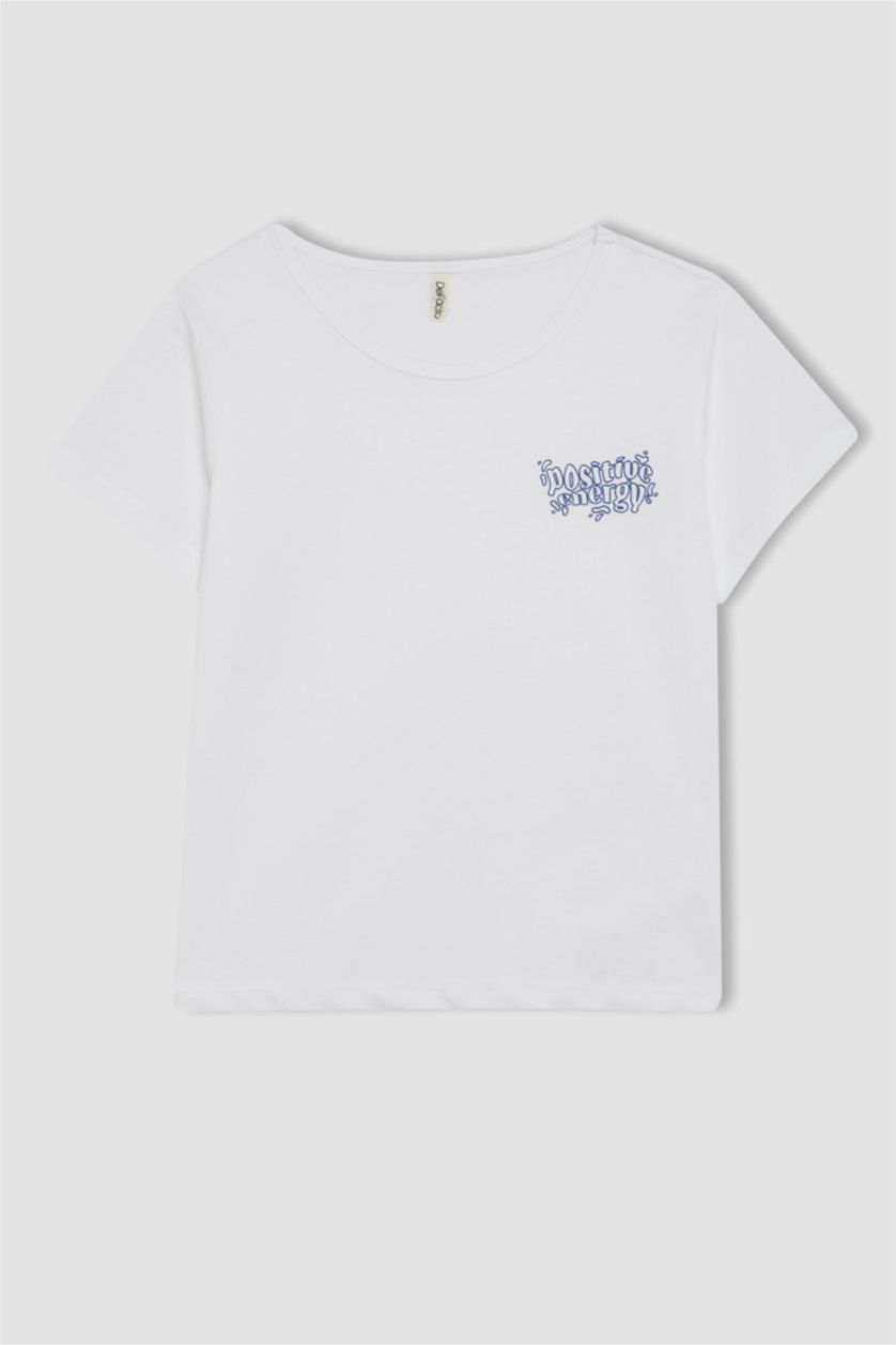 Kız Çocuk - Genç Kız Beyaz Kız Çocuk 2'li Takım Viskon Kısa Kollu Tişört Çiçekli Şort Etek