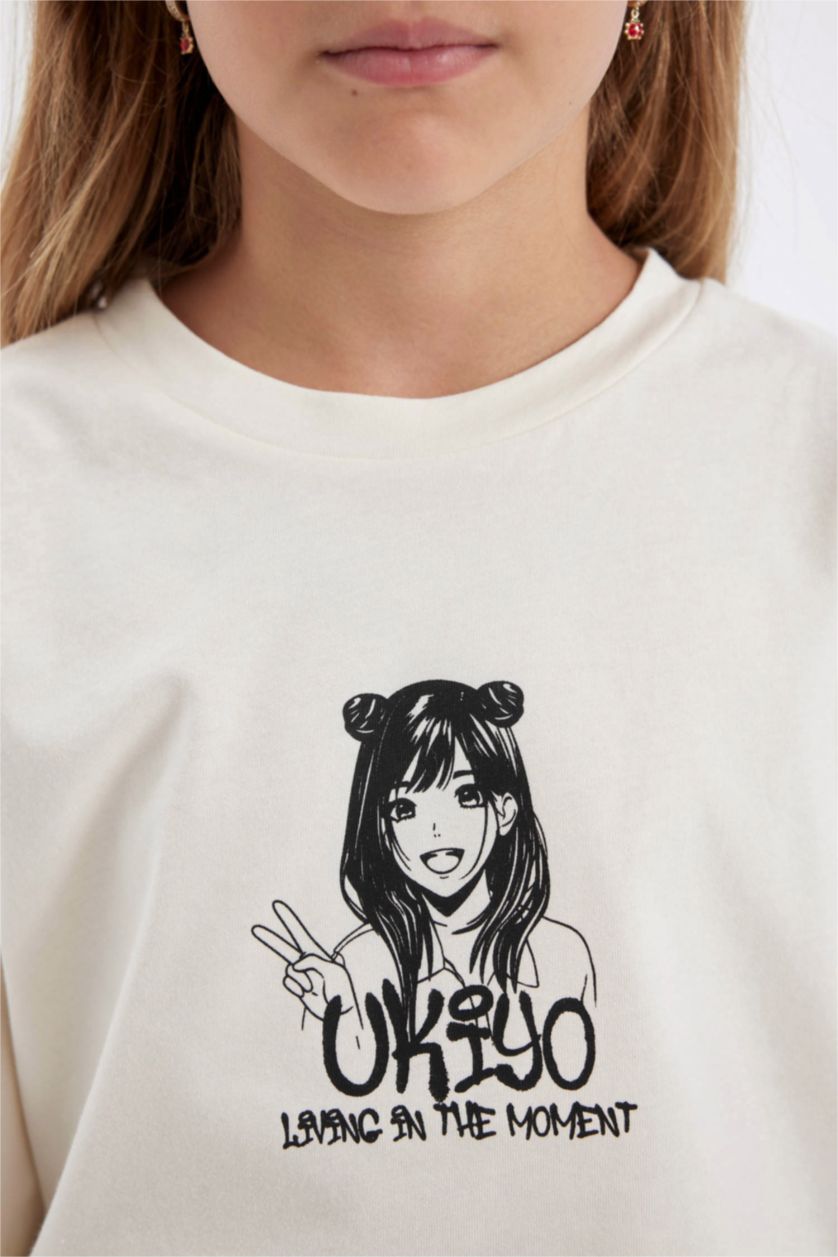 GIRLS & TEENS Black Girl Printed T-Shirt Shorts Skirt 2 Piece Set