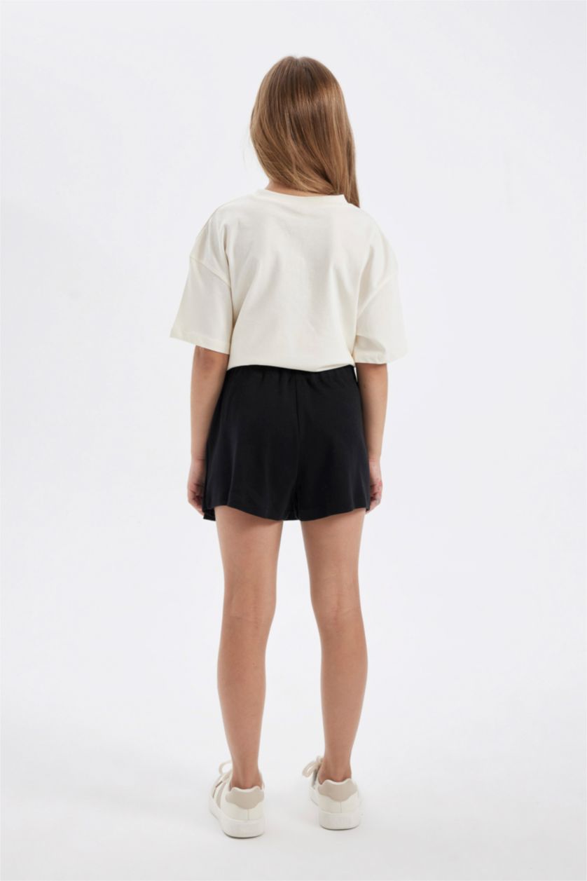 GIRLS & TEENS Black Girl Printed T-Shirt Shorts Skirt 2 Piece Set