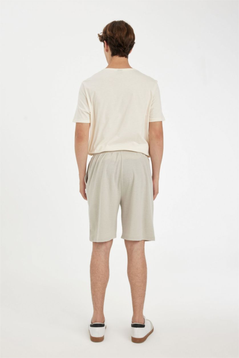 رجالي اللون الحجري شورت برمودا قصة مريحة